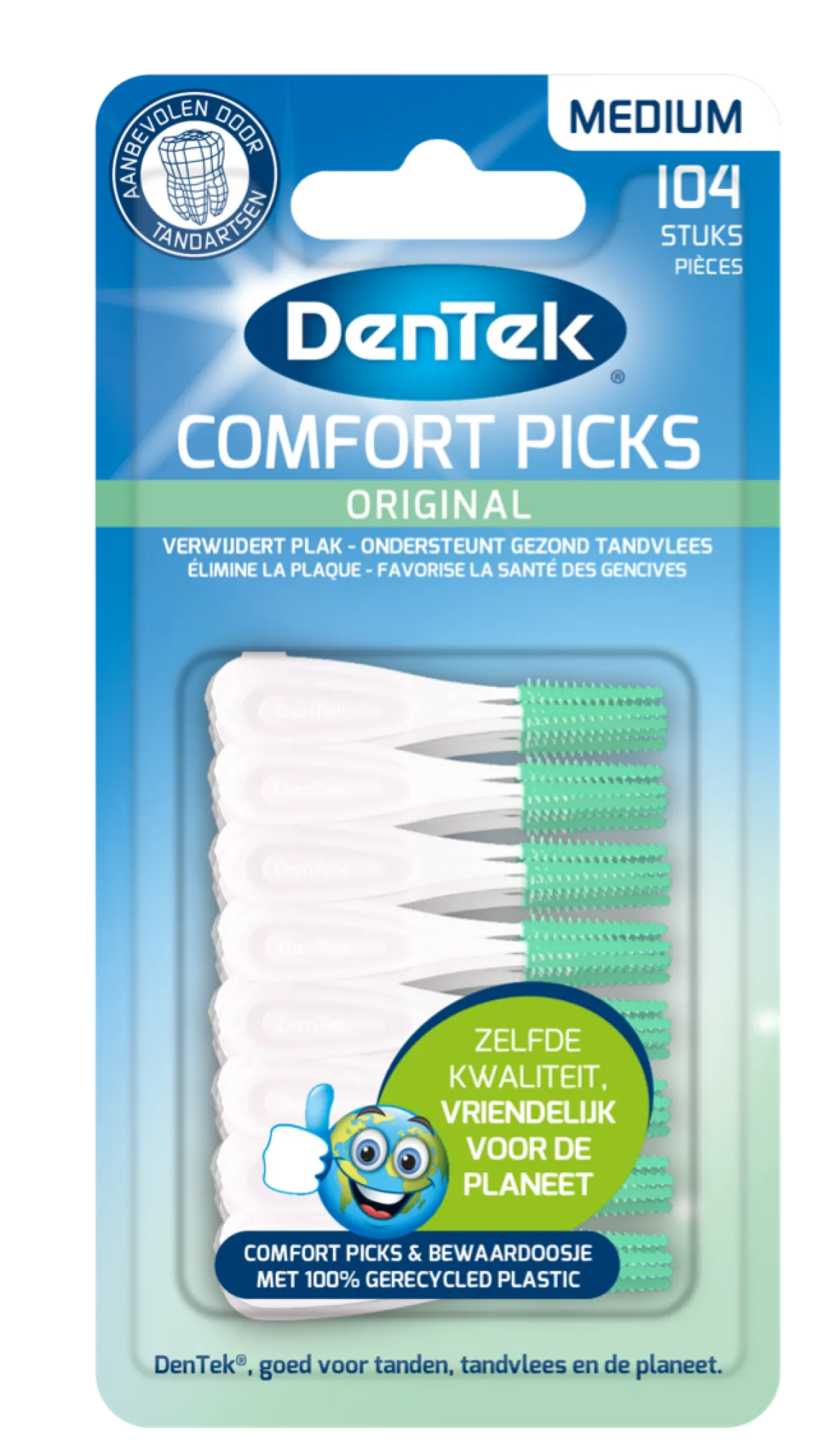 Dentek Comfort Picks Eco-Friendly | Medium | 104 stuks