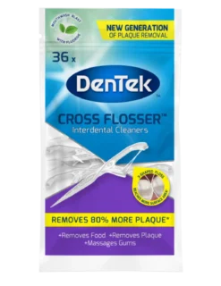 Dentek Cross Flosser Boogjes met Gekruiste Flos |Mint- en Fluoridecoating |36 Stuks
