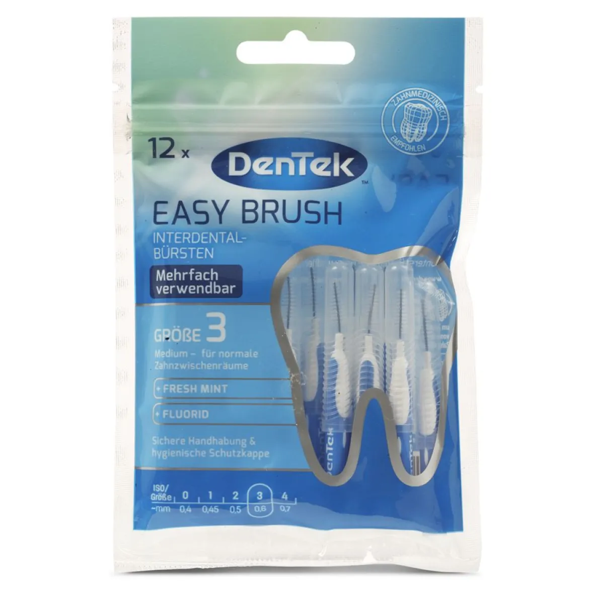 Dentek Easy Brush Ragers ISO 3 (3-5 mm) met Mintcoating | 12 stuks
