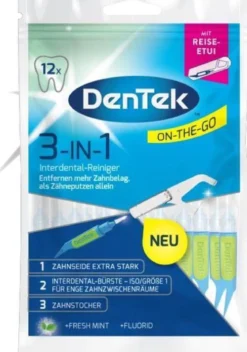 Dentek 3-in-1 (Flos, ISO 1 Rager, Stoker) met Fluoride Coating | 12 stuks