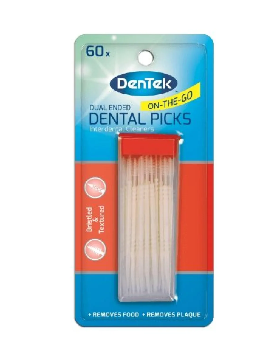Dentek 2 in 1 (Tandenstoker en Rager) | Met Mintcoating | 60 Stuks