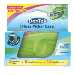 Dentek On-the-Go | Flosspicks voor Onderweg | 12 stuks in 2 doosjes