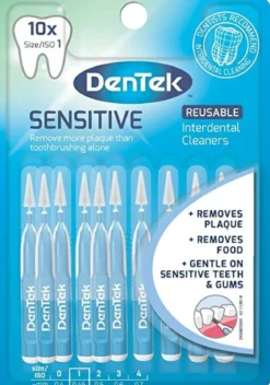 Dentek Sensitive Ragers | Mint- en Fluoridecoating | ISO 1 (0,45 mm) | 10 Stuks