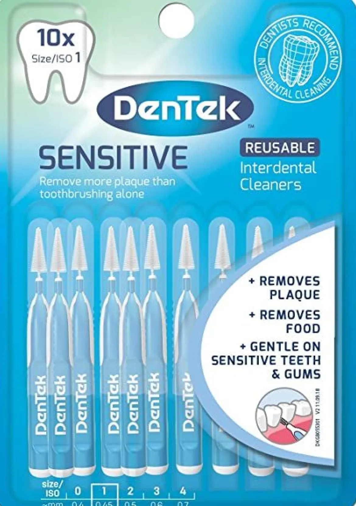 Dentek Sensitive Ragers | Mint- en Fluoridecoating | ISO 1 (0,45 mm) | 10 Stuks