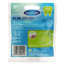 Dentek Slim Brush Fine Rager met Mint- en Fluoridecoating ISO 1 (0,45mm) | 32 stuks