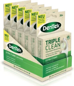 Dentek Triple Clean Vegan Flospicks met Fluoridecoating | 36 stuks