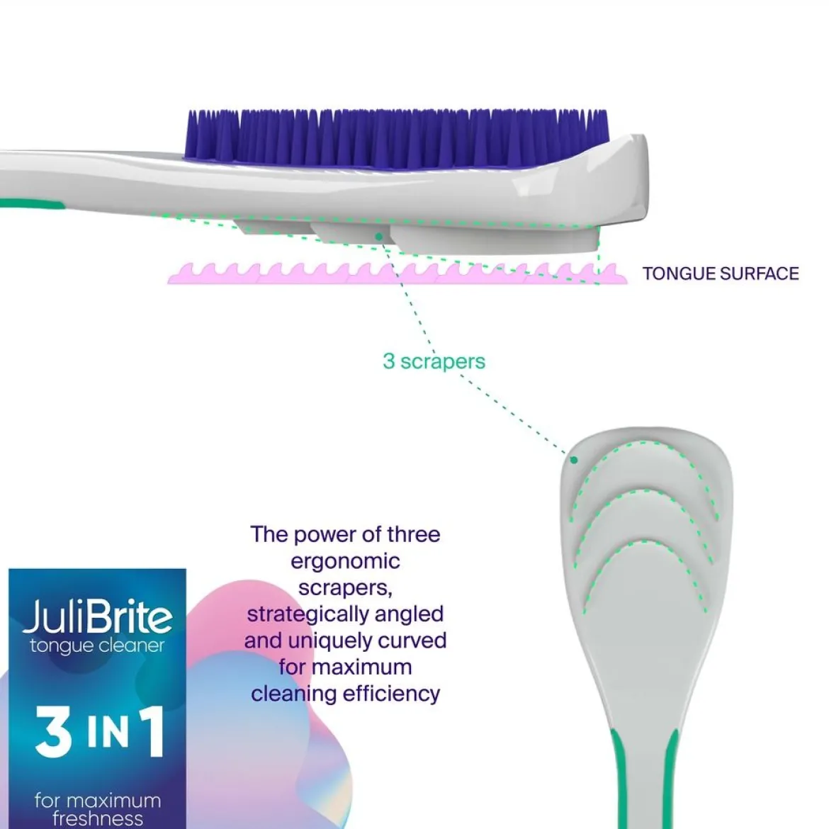 JuliBrite® Tongreiniger 2-pack (paars)