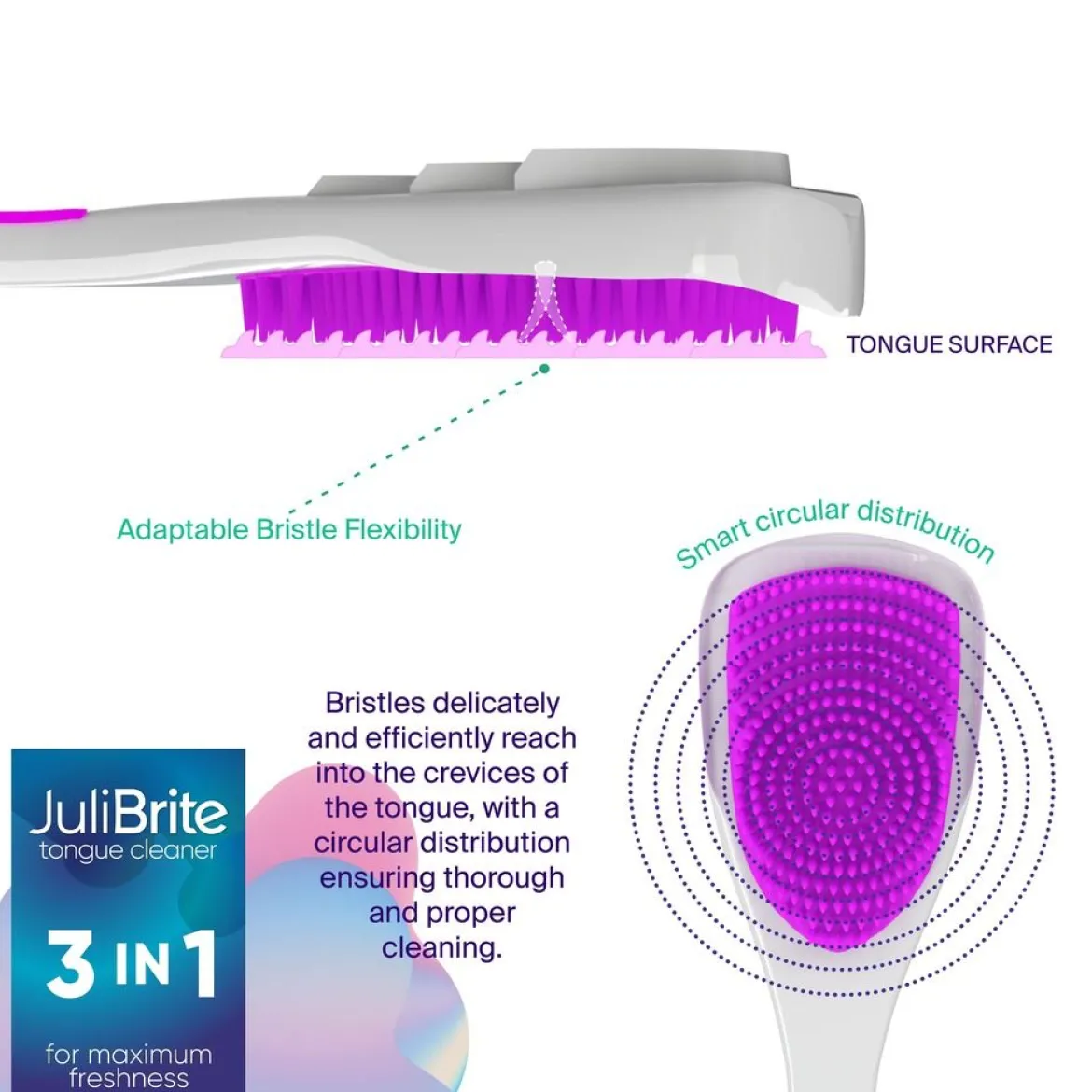 JuliBrite® Tongreiniger 2-pack (roze)