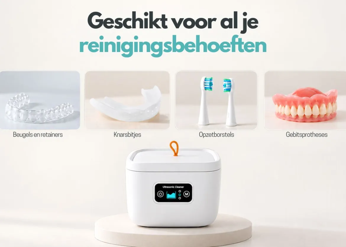 Mibrush® Dental Pod Ultrasonische Aligner & Beugel Reiniger (Wit)