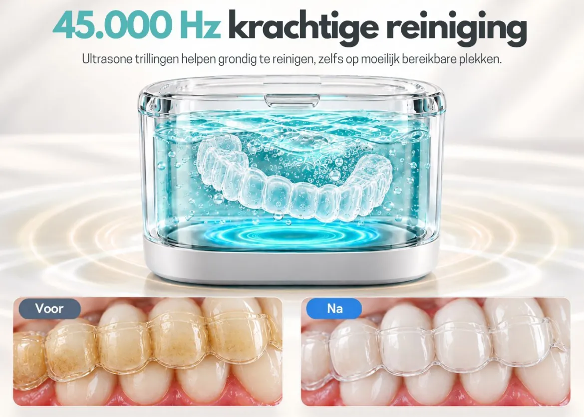 Mibrush Dental Pod Ultrasonische Aligner & Beugel Reiniger (Zwart)