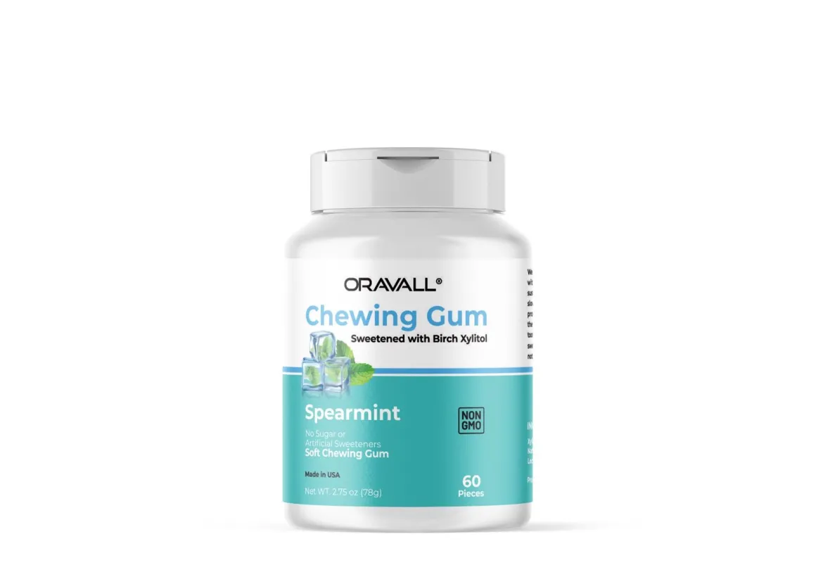 Oravall® Natuurlijke Kauwgom met Xylitol voor Frisse Adem | Suikervrij & Plasticvrij