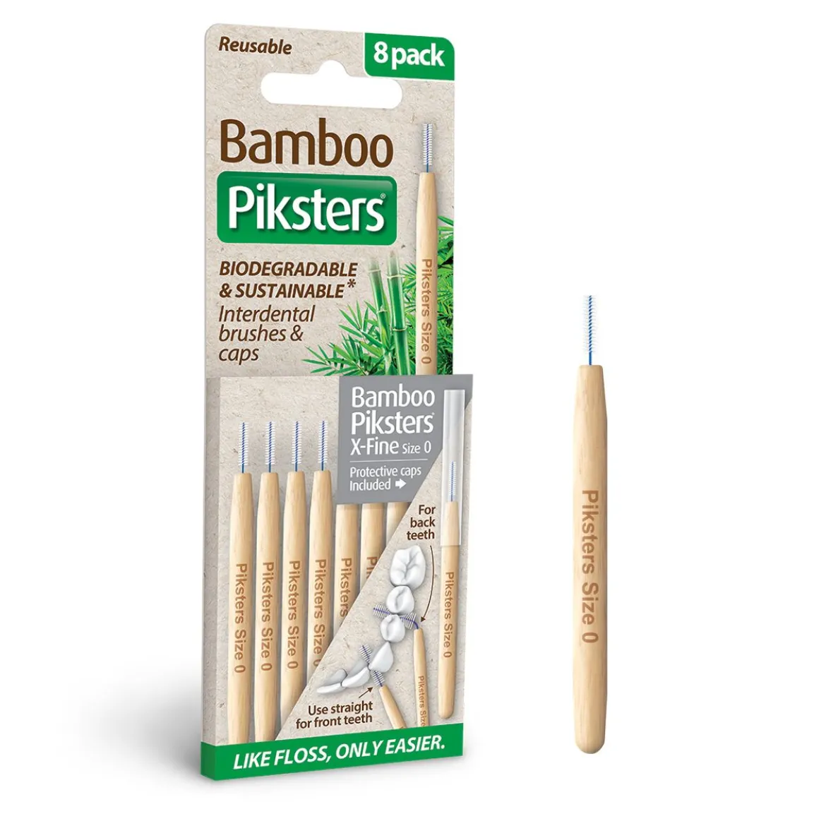 Piksters Bamboe Interdentale Ragers - Maat 0 (X-Fine)
